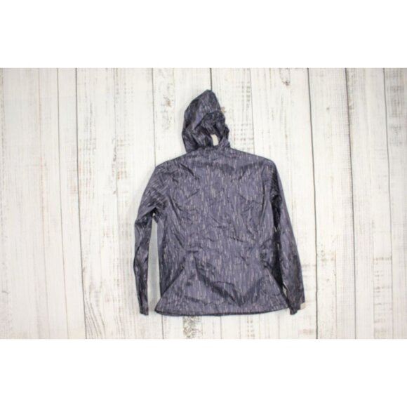 Eddie Bauer Blue Printed Nylon All Weather Waterproof Hooded Jacket L - Picture 5 of 11